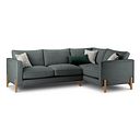 Jude Left Hand Corner Sofa in Oscar Nickel Fabric with Oak Feet