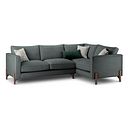Jude Left Hand Corner Sofa in Oscar Nickel Fabric with Walnut Finished Feet