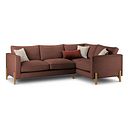Jude Left Hand Corner Sofa in Oscar Rust Fabric with Oak Feet