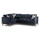 Jude Right Hand Corner Sofa in Oscar Navy Fabric with Oak Feet