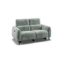 Juliette 2 Seater Recliner Sofa With Power Headrest in Descent Pewter Fabric