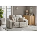 Juno 2 Seater Electric Recliner Sofa With Power Headrests in Koto Turtle Dove Fabric