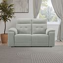 Juno 2 Seater Electric Recliner Sofa With Power Headrests in Amigo Sage Fabric