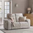 Juno 2 Seater Electric Recliner Sofa With Power Headrests in Koto Turtle Dove Fabric