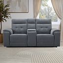 Juno 2 Seater Electric Recliner Sofa With Wireless Charging Console and Power Headrests in Amigo Coal Fabric