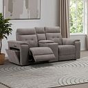 Juno 2 Seater Electric Recliner Sofa With Wireless Charging Console and Power Headrests in Amigo Cocoa Fabric