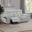 Juno 2 Seater Electric Recliner Sofa With Wireless Charging Console and Power Headrests in Amigo Dove Fabric