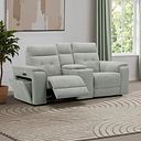 Juno 2 Seater Electric Recliner Sofa With Wireless Charging Console and Power Headrests in Amigo Sage Fabric