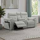 Juno 2 Seater Electric Recliner Sofa With Wireless Charging Console and Power Headrests in Hopsack Dove Fabric