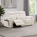 Juno 2 Seater Electric Recliner Sofa With Wireless Charging Console and Power Headrests in Hopsack Natural Fabric