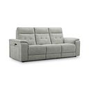 Juno 3 Seater Electric Recliner Sofa With Power Headrests in Hopsack Dove Fabric