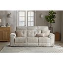 Juno 3 Seater Electric Recliner Sofa With Power Headrests in Koto Turtle Dove Fabric