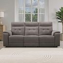 Juno 3 Seater Electric Recliner Sofa With Power Headrests in Amigo Cocoa Fabric