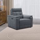 Juno Electric Recliner Armchair With Power Headrest in Amigo Coal Fabric