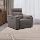 Juno Electric Recliner Armchair With Power Headrest in Amigo Cocoa Fabric