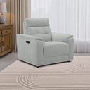 Juno Electric Recliner Armchair With Power Headrest in Amigo Dove Fabric