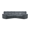 Juno Large Corner Electric Recliner Sofa With Power Headrests in Amigo Coal Fabric