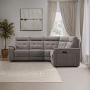 Juno Large Corner Electric Recliner Sofa With Power Headrests in Amigo Coal Fabric