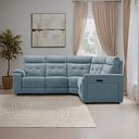 Juno Large Corner Electric Recliner Sofa With Power Headrests in Amigo Mineral Fabric