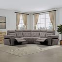 Juno Large Corner Electric Recliner Sofa With Power Headrests rest in Amigo Cocoa Fabric
