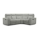 Juno Left Hand Corner Electric Recliner Sofa With Power Headrests in Hopsack Dove Fabric