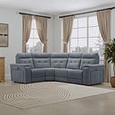 Juno Left Hand Corner Electric Recliner Sofa With Power Headrests in Amigo Coal Fabric