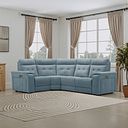 Juno Left Hand Corner Electric Recliner Sofa With Power Headrests in Amigo Mineral Fabric