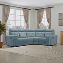 Juno Left Hand Corner Electric Recliner Sofa With Power Headrests in Amigo Mineral Fabric