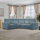 Juno Left Hand Corner Electric Recliner Sofa With Wireless Charging Console and Power Headrests in Amigo Mineral Fabric