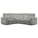 Juno Right Hand Corner Electric Recliner Sofa With Wireless Charging Console and Power Headrests in Hopsack Dove Fabric
