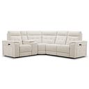Juno Right Hand Corner Electric Recliner Sofa With Wireless Charging Console and Power Headrests in Hopsack Natural Fabric