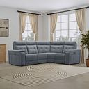 Juno Right Hand Corner Electric Recliner Sofa With Power Headrests in Amigo Coal Fabric