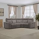 Juno Right Hand Corner Electric Recliner Sofa With Power Headrests in Amigo Cocoa Fabric