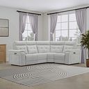 Juno Right Hand Corner Electric Recliner Sofa With Power Headrests in Amigo Dove Fabric