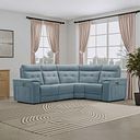 Juno Right Hand Corner Electric Recliner Sofa With Power Headrests in Amigo Mineral Fabric