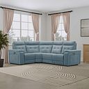Juno Right Hand Corner Electric Recliner Sofa With Power Headrests in Amigo Mineral Fabric