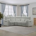 Juno Right Hand Corner Electric Recliner Sofa With Power Headrests in Amigo Sage Fabric