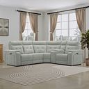 Juno Right Hand Corner Electric Recliner Sofa With Wireless Charging Console and Power Headrests in Amigo Sage Fabric