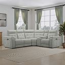 Juno Right Hand Corner Electric Recliner Sofa With Wireless Charging Console and Power Headrests in Hopsack Dove Fabric