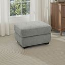 Juno Storage Footstool in Hopsack Dove Fabric