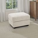 Juno Storage Footstool in Hopsack Natural Fabric