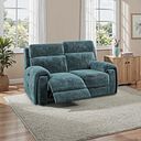 Leo 2 Seater Recliner Sofa in Descent Blue Fabric