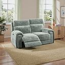 Leo 2 Seater Recliner Sofa in Descent Pewter Fabric