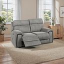 Leo 2 Seater Recliner Sofa in Maldives Dark Grey Fabric