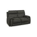 Leo 2 Seater Recliner Sofa with Adjustable Headrests in Billy Joe Grey Fabric