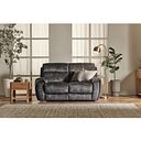 Leo 2 Seater Recliner Sofa with Adjustable Headrests in Descent Charcoal Fabric