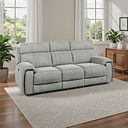 Leo 3 Seater Recliner Sofa in Billy Joe Dove Grey Fabric
