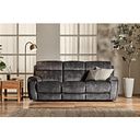 Leo 3 Seater Recliner Sofa in Descent Charcoal Fabric