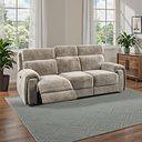 Leo 3 Seater Recliner Sofa in Descent Taupe Fabric