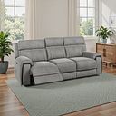 Leo 3 Seater Recliner Sofa in Maldives Dark Grey Fabric